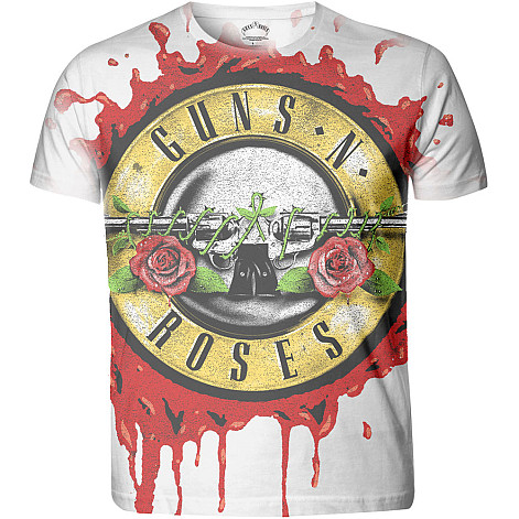 Guns N Roses tričko, Blood Drip White Sublimation, pánské