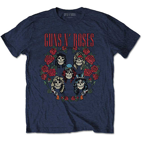 Guns N Roses tričko, Skulls Wreath Blue, pánské