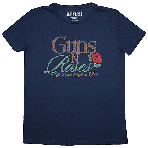 Guns N Roses tričko, California 1985 Denim Blue, dámské