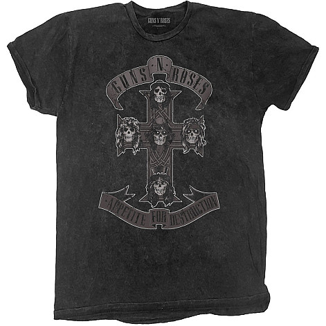 Guns N Roses tričko, Monochrome Cross Dip-Dye Black, pánské