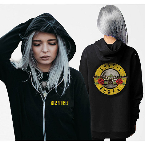 Guns N Roses mikina, Classic Logo Zipped Girly, dámská