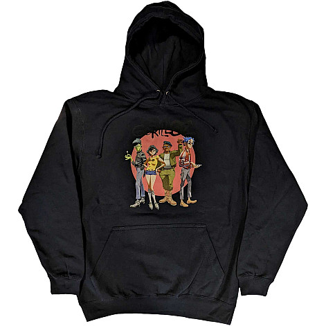 Gorillaz mikina, Group Circle Rise Navy Blue, pánská - vel. XL - POŠKOZENO