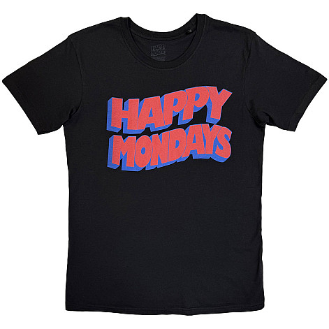 Happy Mondays tričko, Wavy Logo Black, pánské