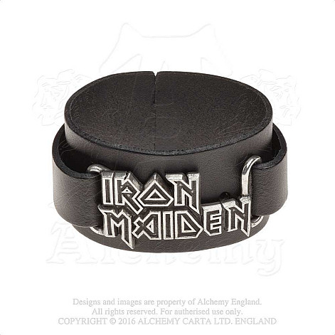 Iron Maiden kožený náramek, Logo