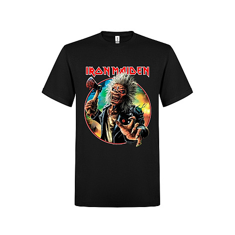 Iron Maiden tričko, Axe Eddie Red White Circle BP Black, pánské