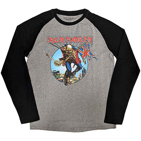 Iron Maiden tričko dlouhý rukáv, Trooper Burst Black & Grey, pánské