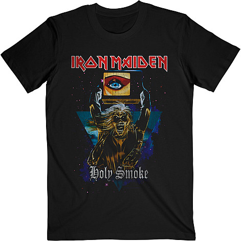 Iron Maiden tričko, Holy Smoke Space Triangle Black, pánské