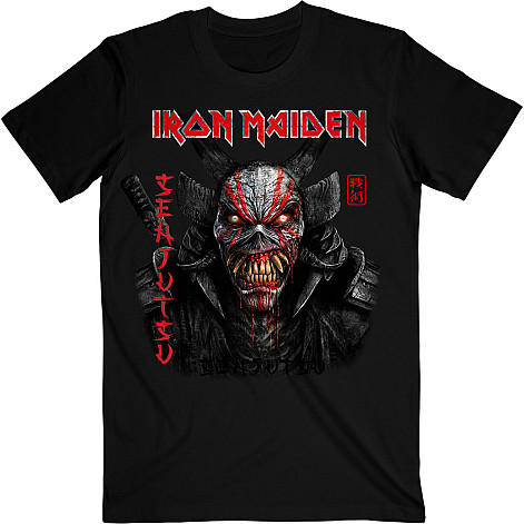 Iron Maiden tričko, Senjutsu Black Cover Vertical Logo Black, pánské