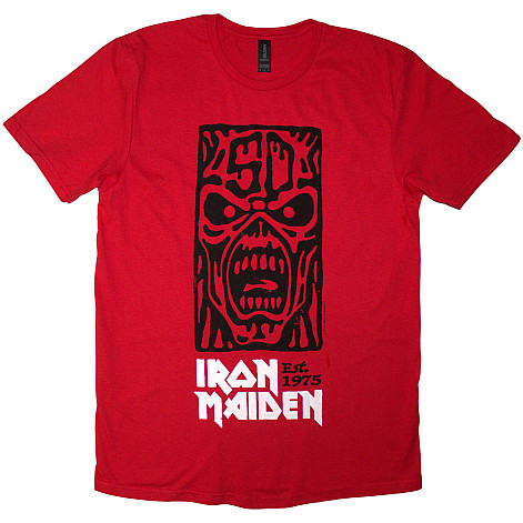 Iron Maiden tričko, Est. 1975 Stamp Logo Red, pánské