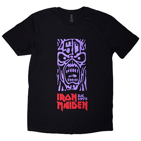 Iron Maiden tričko, Est. 1975 Stamp Logo Purple Black, pánské