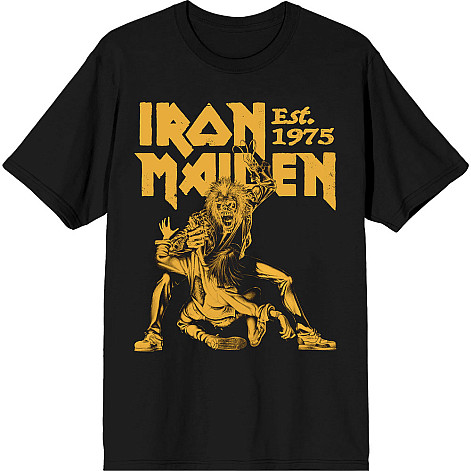 Iron Maiden tričko, Est. 1975 Claw Yellow Graphic Black, pánské