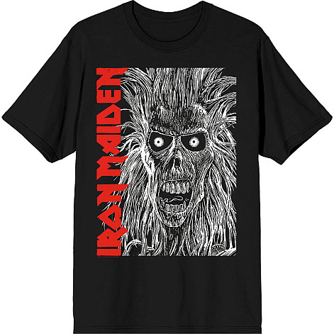 Iron Maiden tričko, Eponymous Face Red Logo Black, pánské