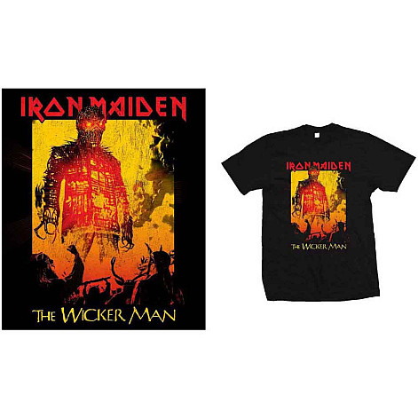 Iron Maiden tričko, The Wicker Man Fire Black, pánské