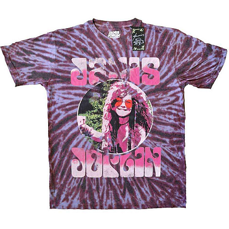 Janis Joplin tričko, Pink Shades Dye Wash Purple, pánské