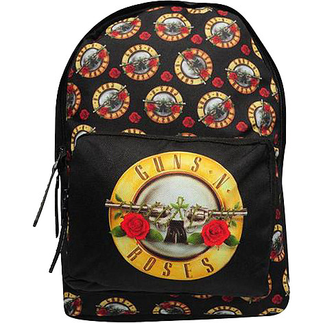 Guns N Roses mini batoh PES 30x24x9,5 cm, All Over Print Black