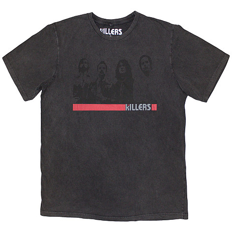 The Killers tričko, Band Photo Mono Stone Wash Charcoal Grey, pánské