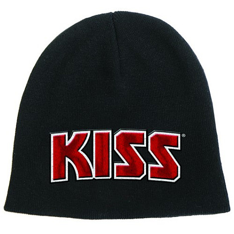 KISS zimní kulich, Red on White Logo
