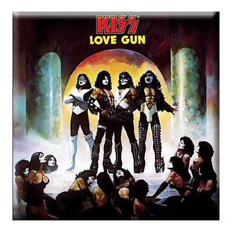 KISS magnet na lednici 75mm x 75mm, Love Gun Album