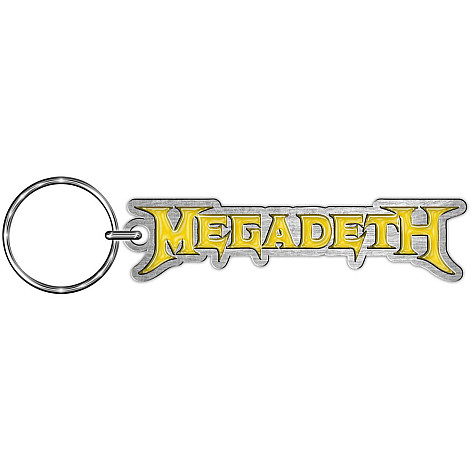 Megadeth klíčenka 55x14 mm, Yellow Logo Enamel In-Fill