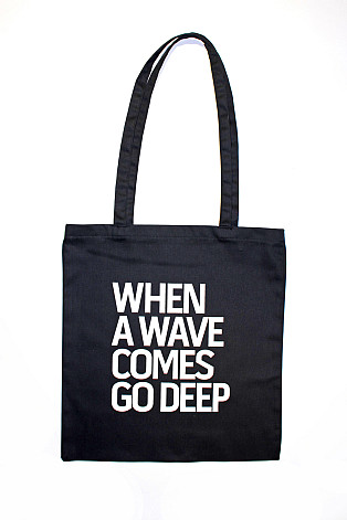 Lake Malawi Tote Bag, When A Wave (Black)