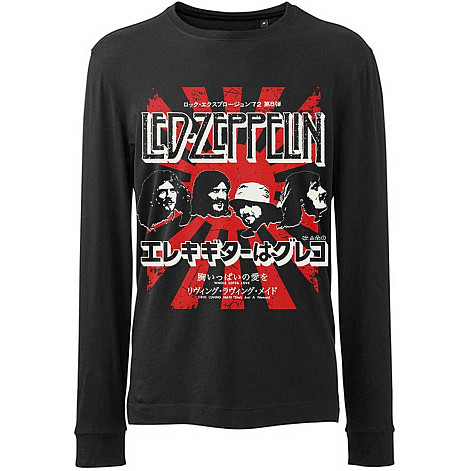 Led Zeppelin tričko dlouhý rukáv, Japanese Burst Black, pánské