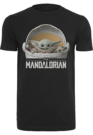 Star Wars tričko, Baby Yoda Mandalorian Logo Black, pánské