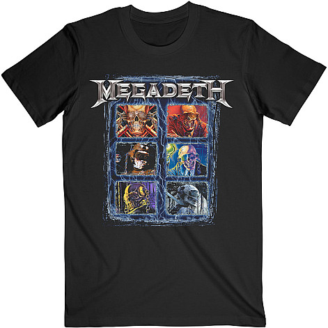 Megadeth tričko, Vic Head Grid Black, pánské