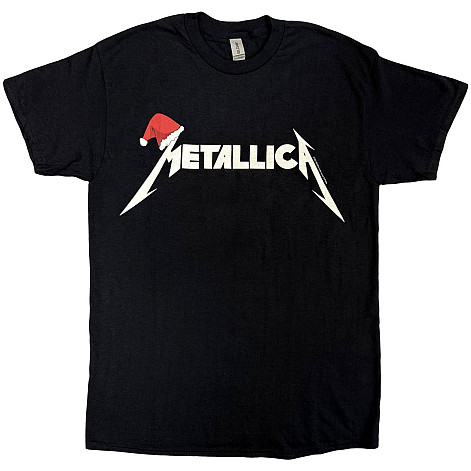 Metallica tričko, Santa Hat Logo V.2 Black, pánské