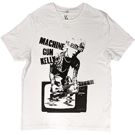 Machine Gun Kelly tričko, TV Warp White, pánské