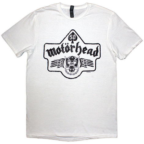 Motorhead tričko, 50 Years Ace Wings Emblem White, pánské