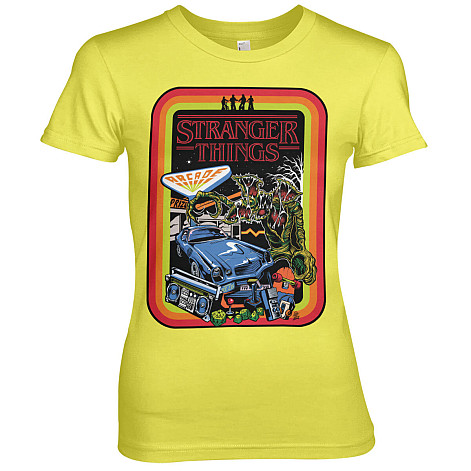 Stranger Things tričko, Retro Poster Girly Yellow, dámské