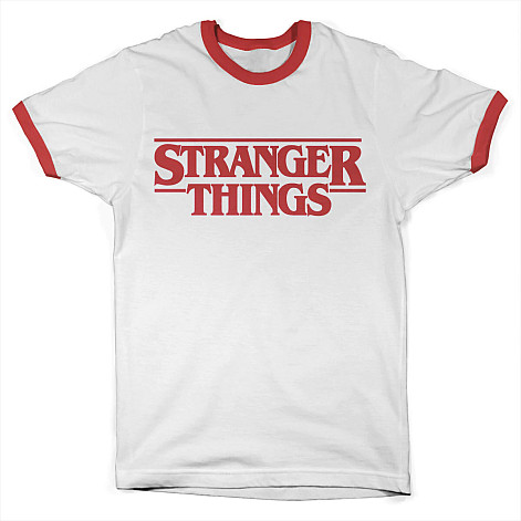 Stranger Things tričko, Logo Ringer White, pánské