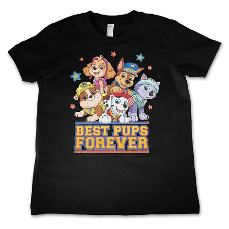 Paw Patrol tričko, Best Pups Forever Kids Black, dětské
