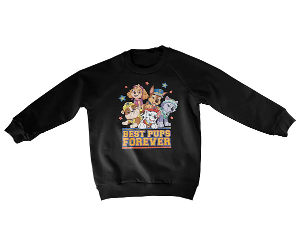 Paw Patrol mikina, Best Pups Forever Kids Sweatshirt Black, dětská