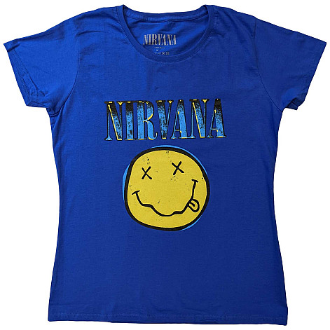 Nirvana tričko, Xerox Smiley Blue, dámské