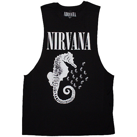 Nirvana tílko, Seahorse & Logo Mono Black, pánské