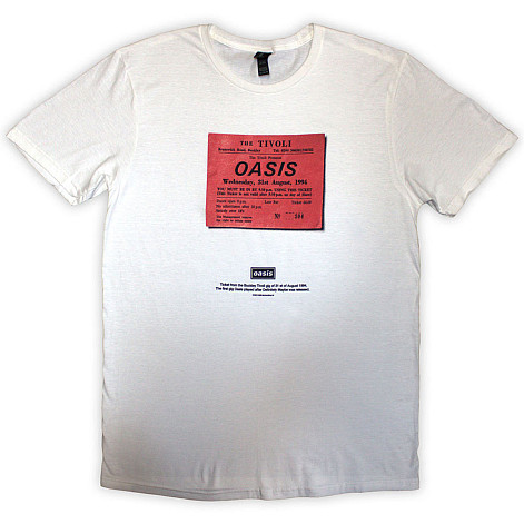 Oasis tričko, Definitely Maybe Ticket Stub White, pánské