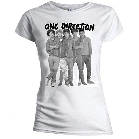 One Direction tričko, Group Standing Black & White, dámské