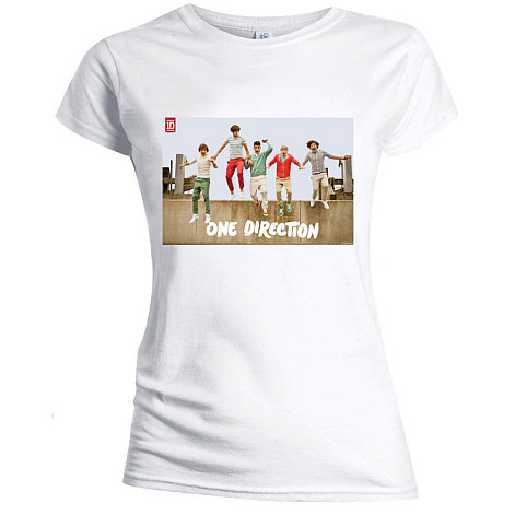 One Direction tričko, Band Jump Skinny White, dámské