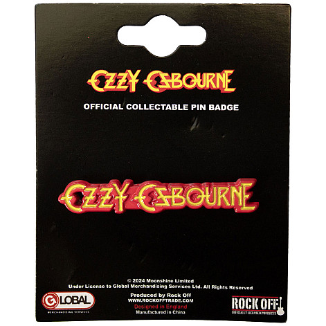 Ozzy Osbourne kovový odznak 45 x 7 mm, Logo Zinc Yellow