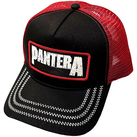 Pantera kšiltovka, B&W Patch CO+Mesh Black & Red, unisex