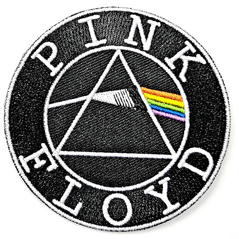 Pink Floyd tkaná nažehlovačka PES 76 mm, PF Circle Logo