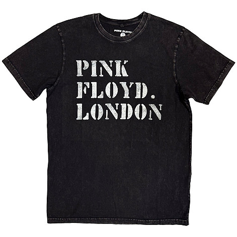 Pink Floyd tričko, Stencil Logo Stone Wash Black, pánské