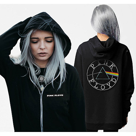 Pink Floyd mikina, Circle Logo BackPrint Zip, dámská