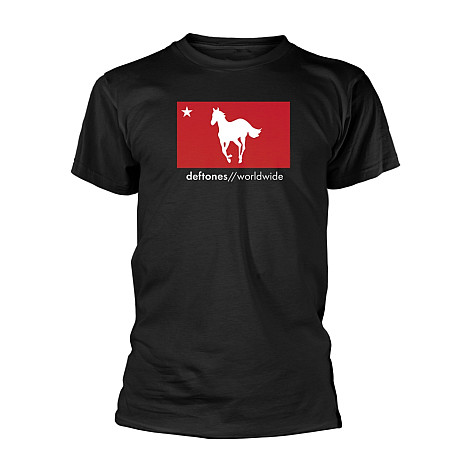 Deftones tričko, White Line Pony Worldwide Black, pánské