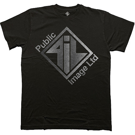 Public Image Ltd tričko, Brushed Steel Logo & Text Black, pánské