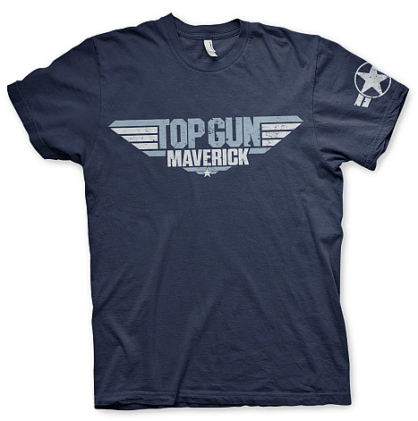 Top Gun tričko, Maverick Distressed Logo Navy, pánské