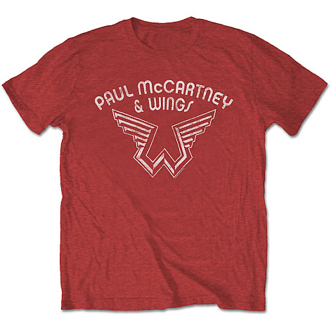 The Beatles tričko, Paul McCartney Wings Logo Red, pánské
