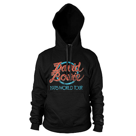 David Bowie mikina, 1978 World Tour Hoodie Black, pánská