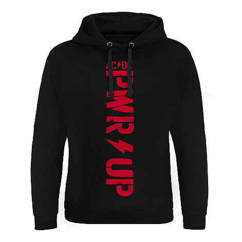 AC/DC mikina, PWR-Up Vertical Logo Epic Hoodie Black, pánská